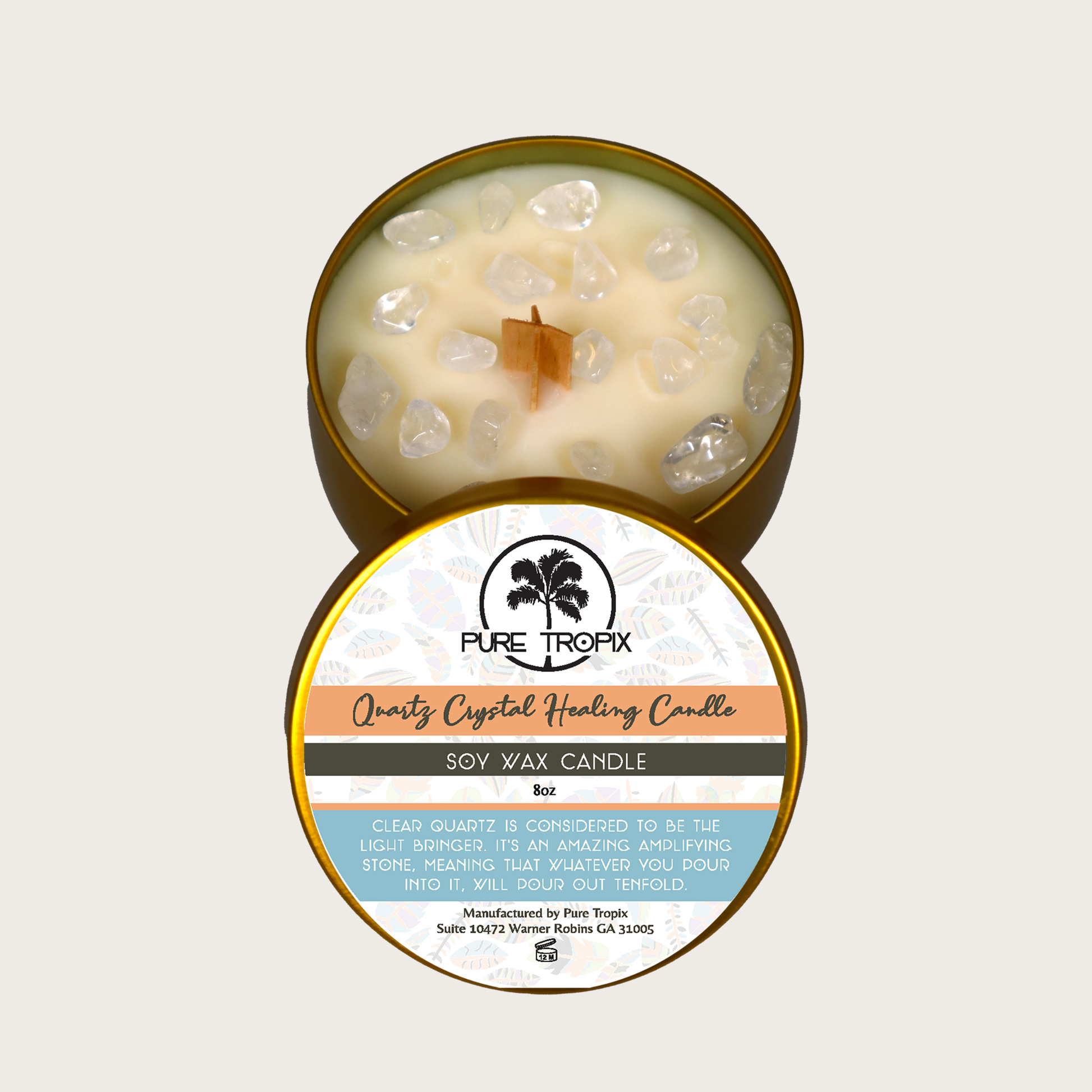 QUARTZ CRYSTAL SOY WAX CANDLE