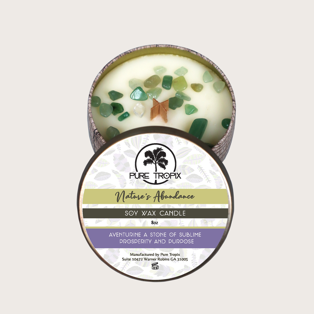 Natures Abundance Crystal Soy Wax Candle
